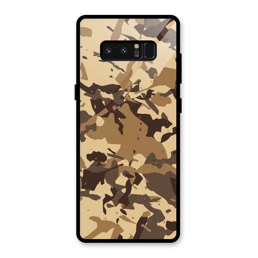 Brown Camouflage Army Glass Back Case for Galaxy Note 8