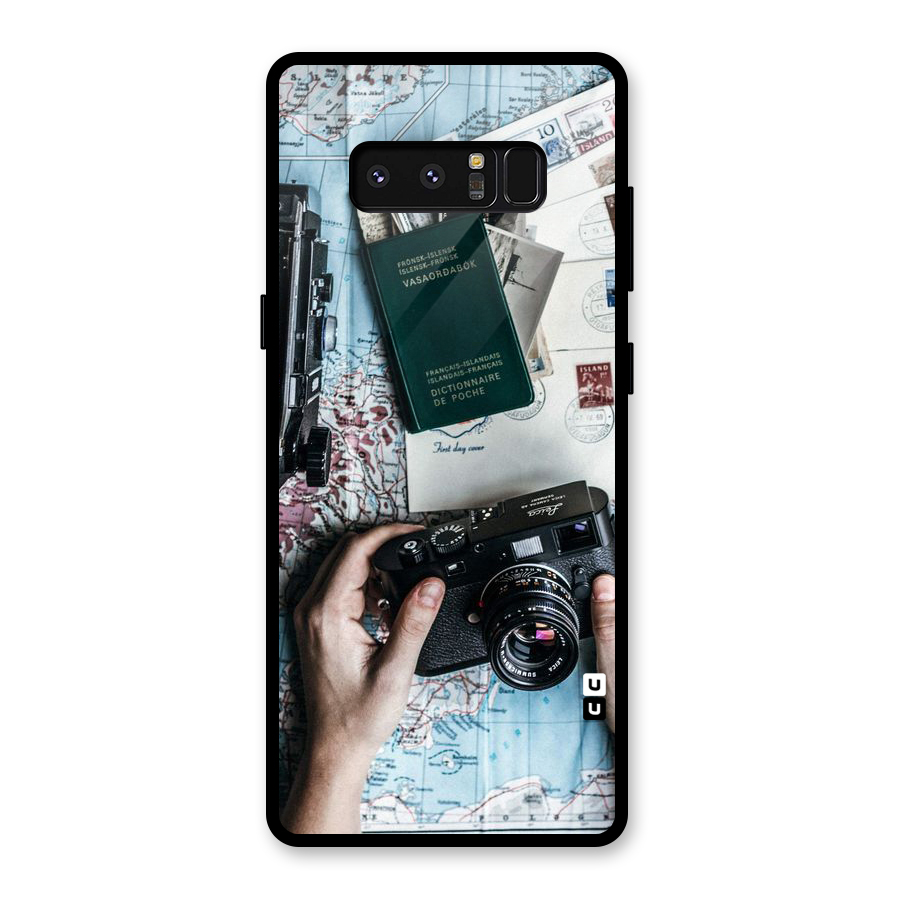 Camera and Postcards Glass Back Case for Galaxy Note 8