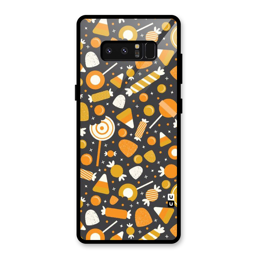 Candies Pattern Glass Back Case for Galaxy Note 8