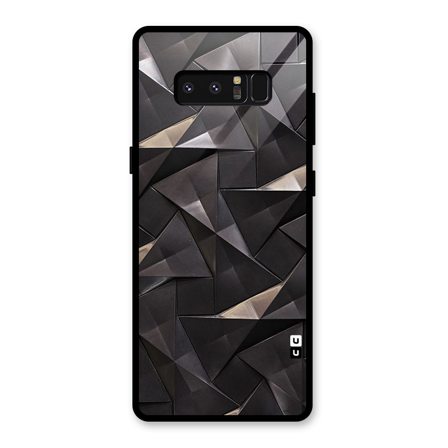Carved Triangles Glass Back Case for Galaxy Note 8