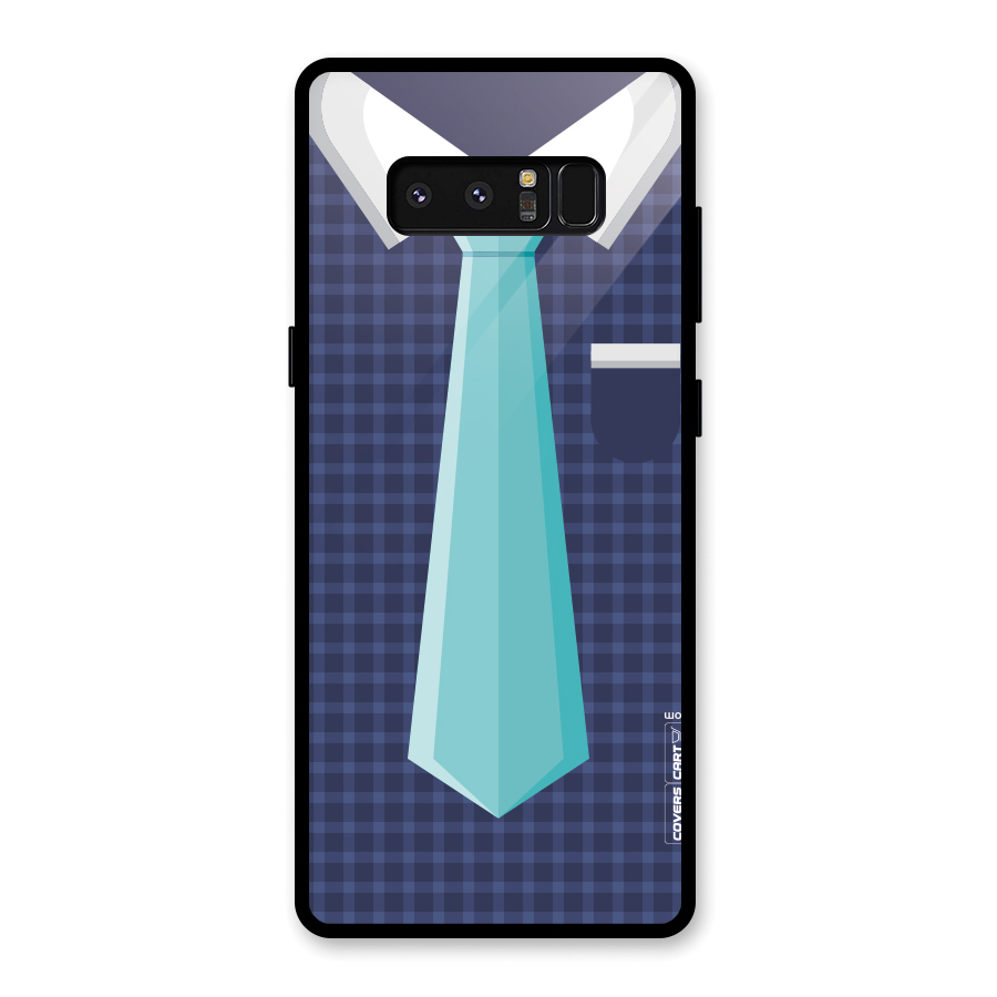 Checked Shirt Tie Glass Back Case for Galaxy Note 8