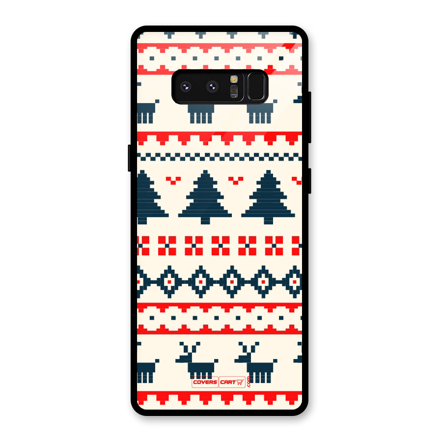 Christmas Design Pattern Glass Back Case for Galaxy Note 8