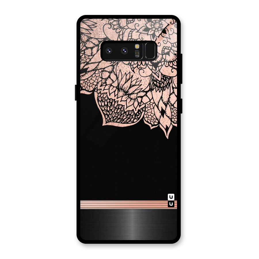Classic Black Sleak Design Glass Back Case for Galaxy Note 8