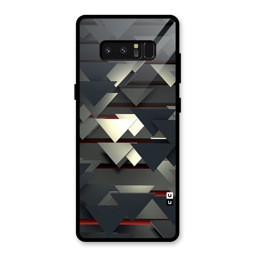 Classic Triangles Design Glass Back Case for Galaxy Note 8