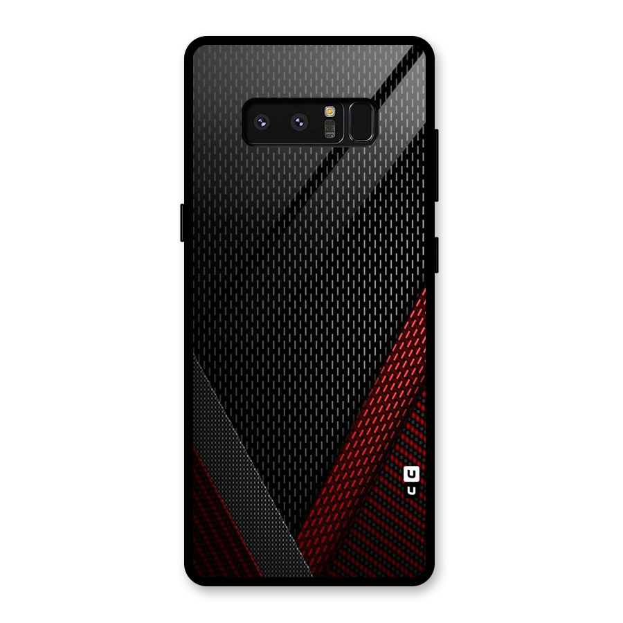 Classy Black Red Design Glass Back Case for Galaxy Note 8