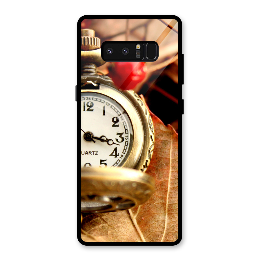 Clock And Cherry Glass Back Case for Galaxy Note 8