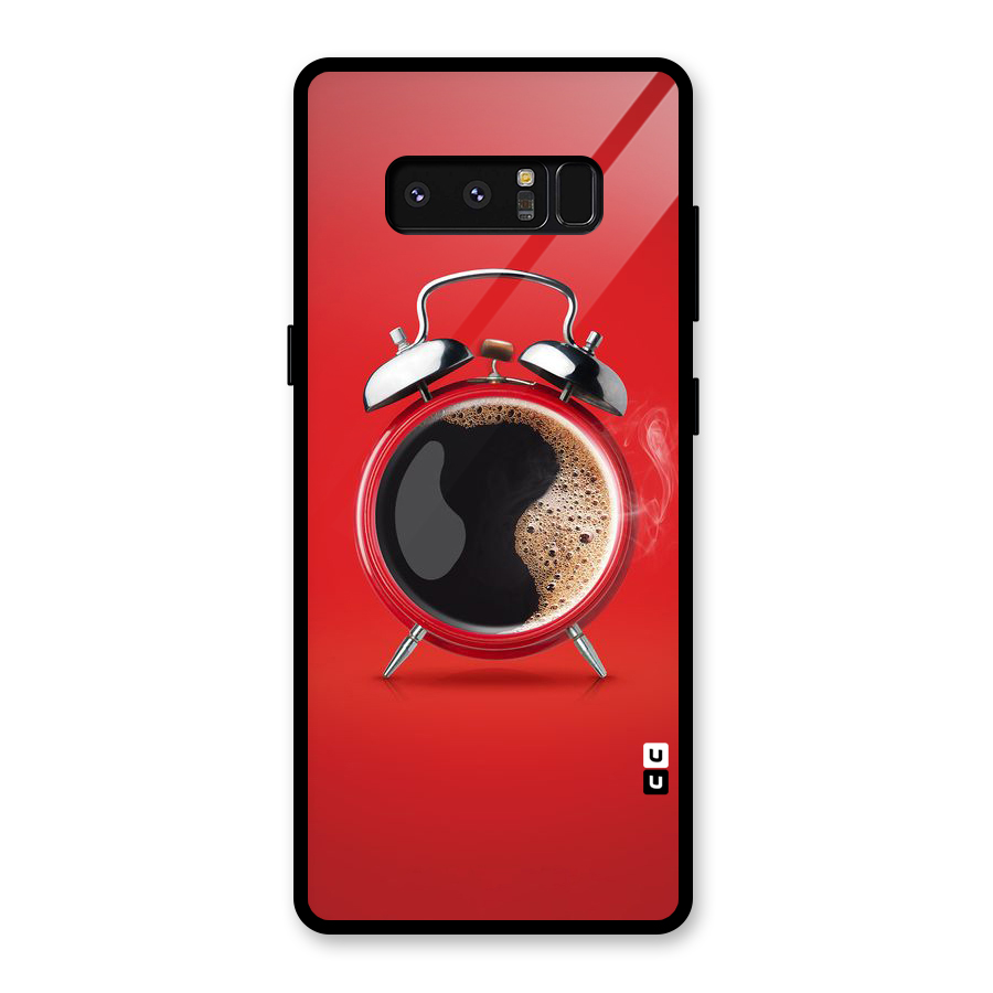 Coffee Clock Glass Back Case for Galaxy Note 8