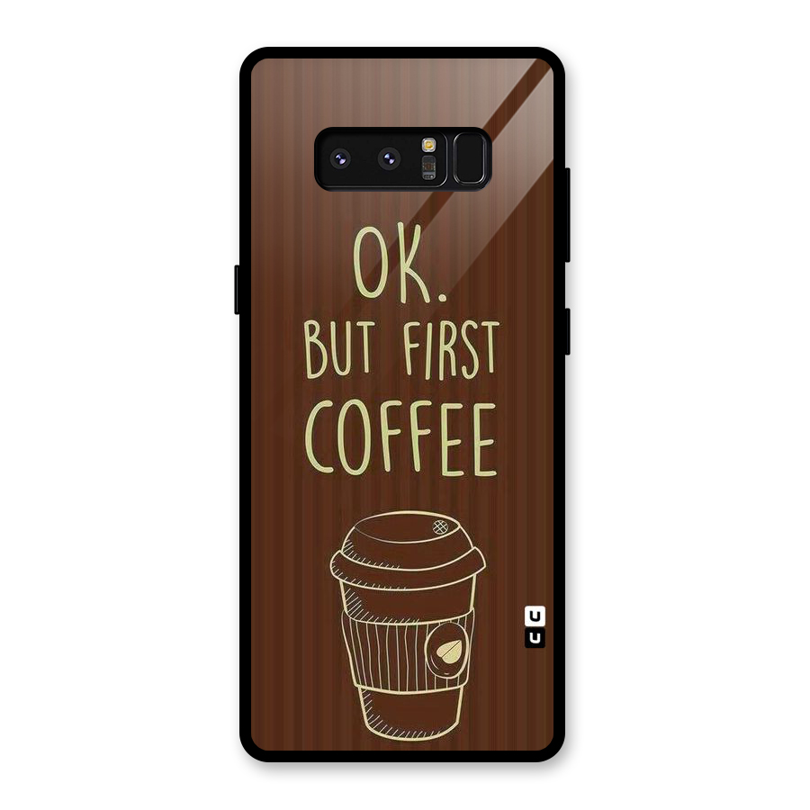 Coffee Stripes Glass Back Case for Galaxy Note 8
