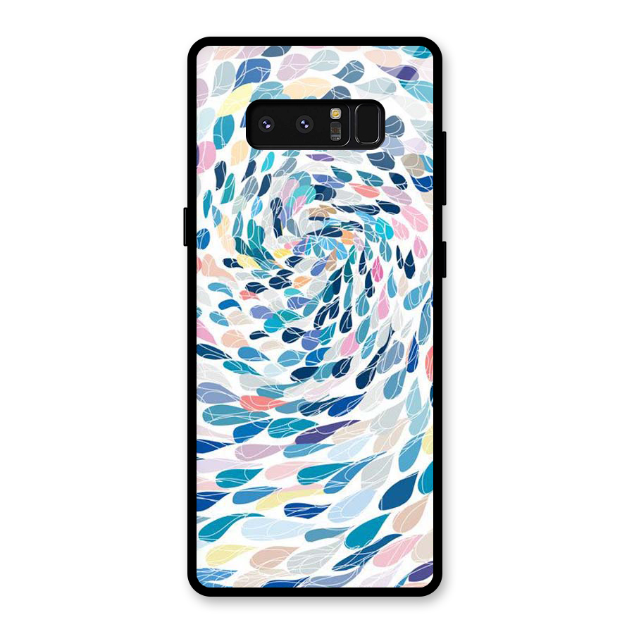 Color Droplets Swirls Glass Back Case for Galaxy Note 8