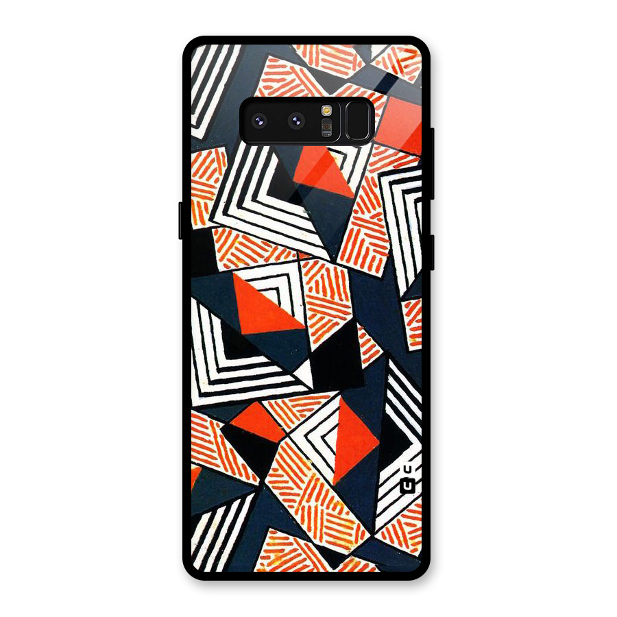 Colored Cuts Pattern Glass Back Case for Galaxy Note 8