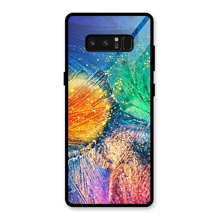 Colorful Leafs Vibrant Glass Back Case for Galaxy Note 8