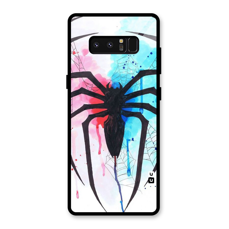 Colorful Web Glass Back Case for Galaxy Note 8