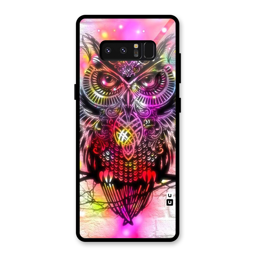 Colourful Owl Glass Back Case for Galaxy Note 8