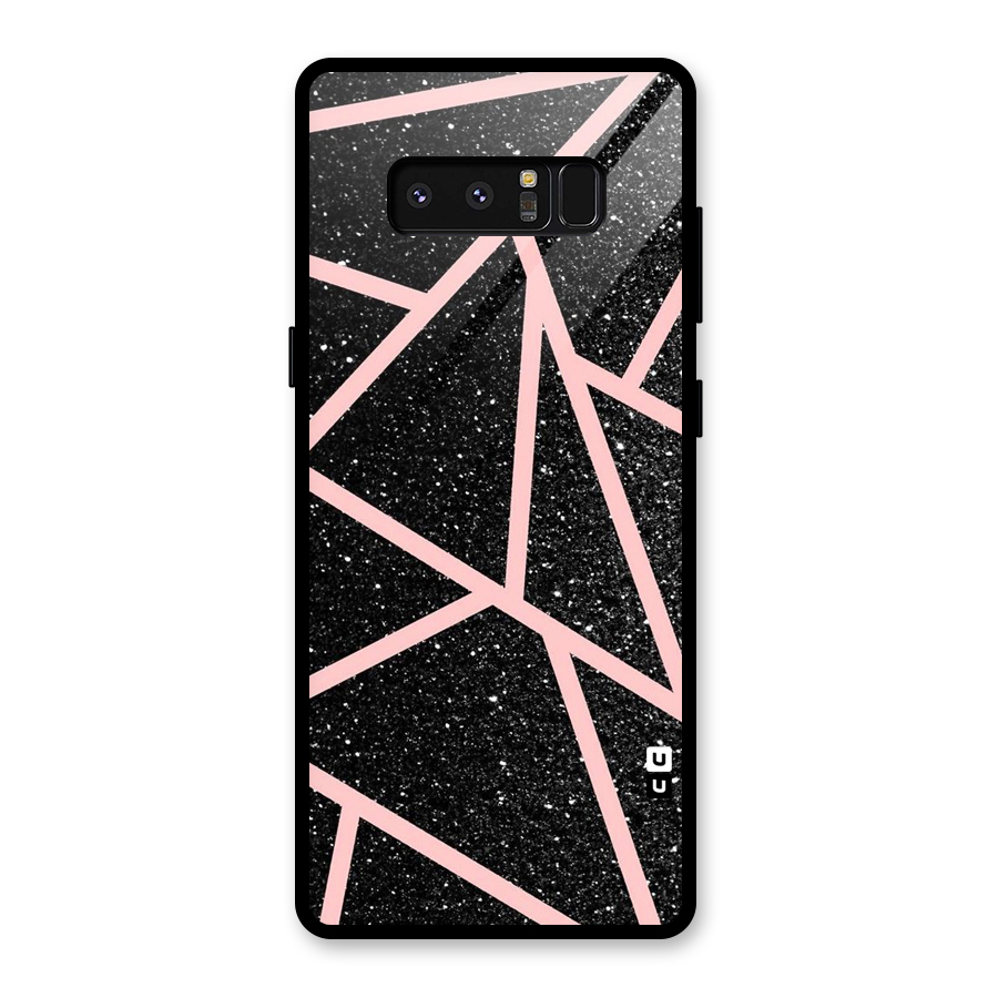 Concrete Black Pink Stripes Glass Back Case for Galaxy Note 8