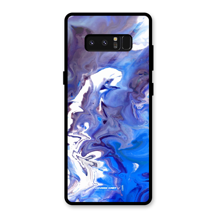 Cool Blue Marble Texture Glass Back Case for Galaxy Note 8