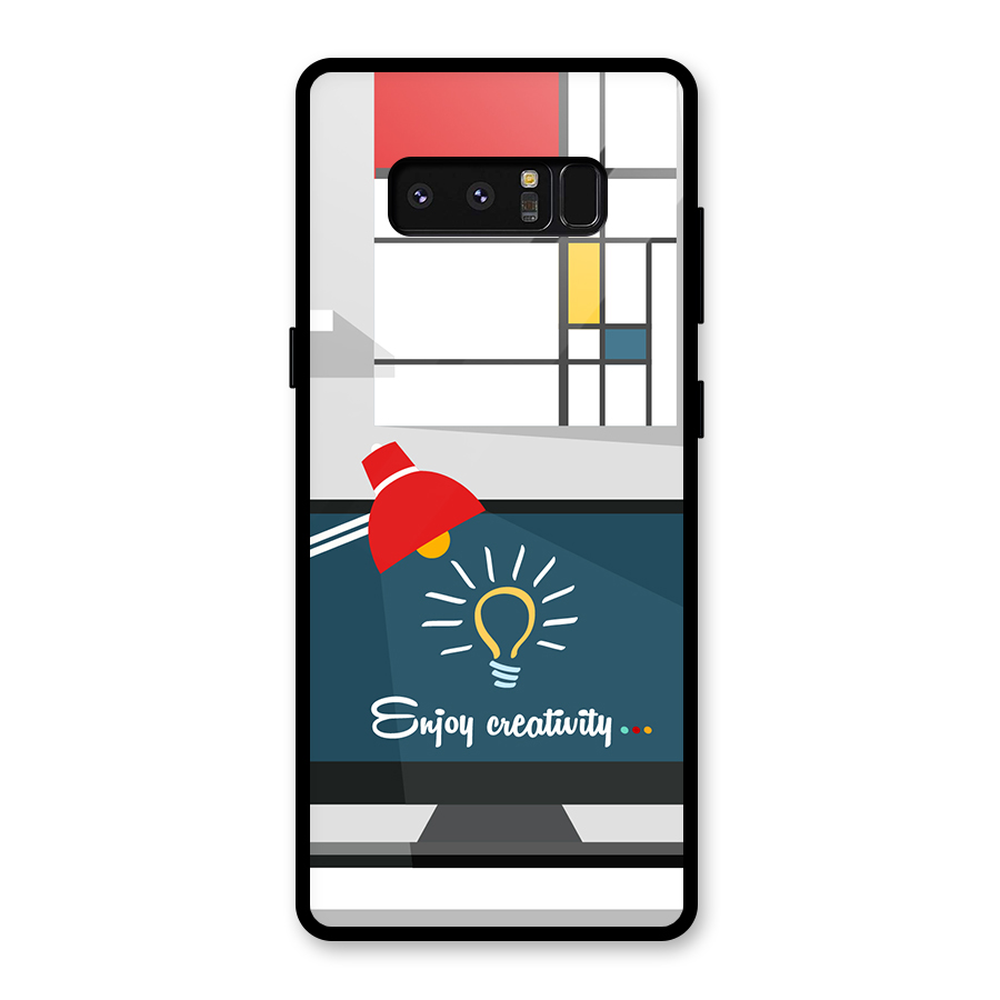 Creative-Workspace-Design Glass Back Case for Galaxy Note 8