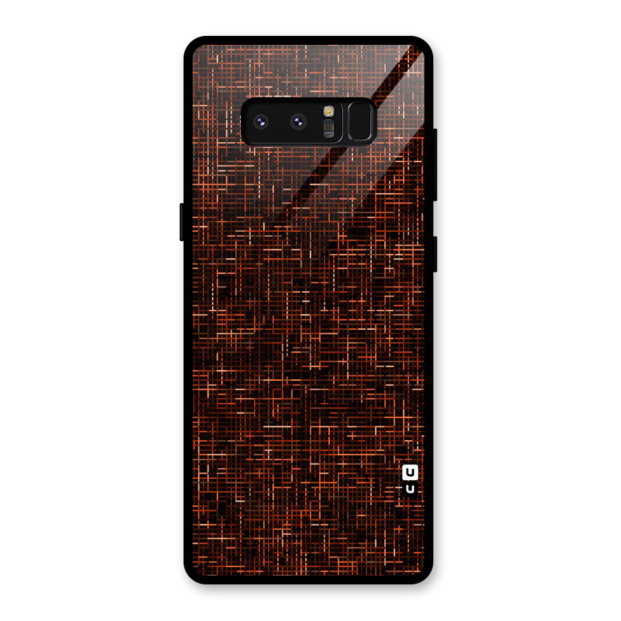 Criss Cross Brownred Pattern Glass Back Case for Galaxy Note 8