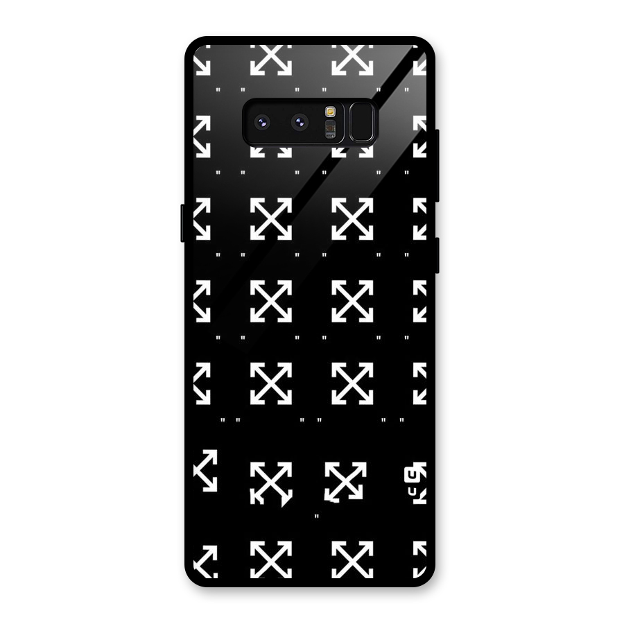 Cross Arrow Black Glass Back Case for Galaxy Note 8