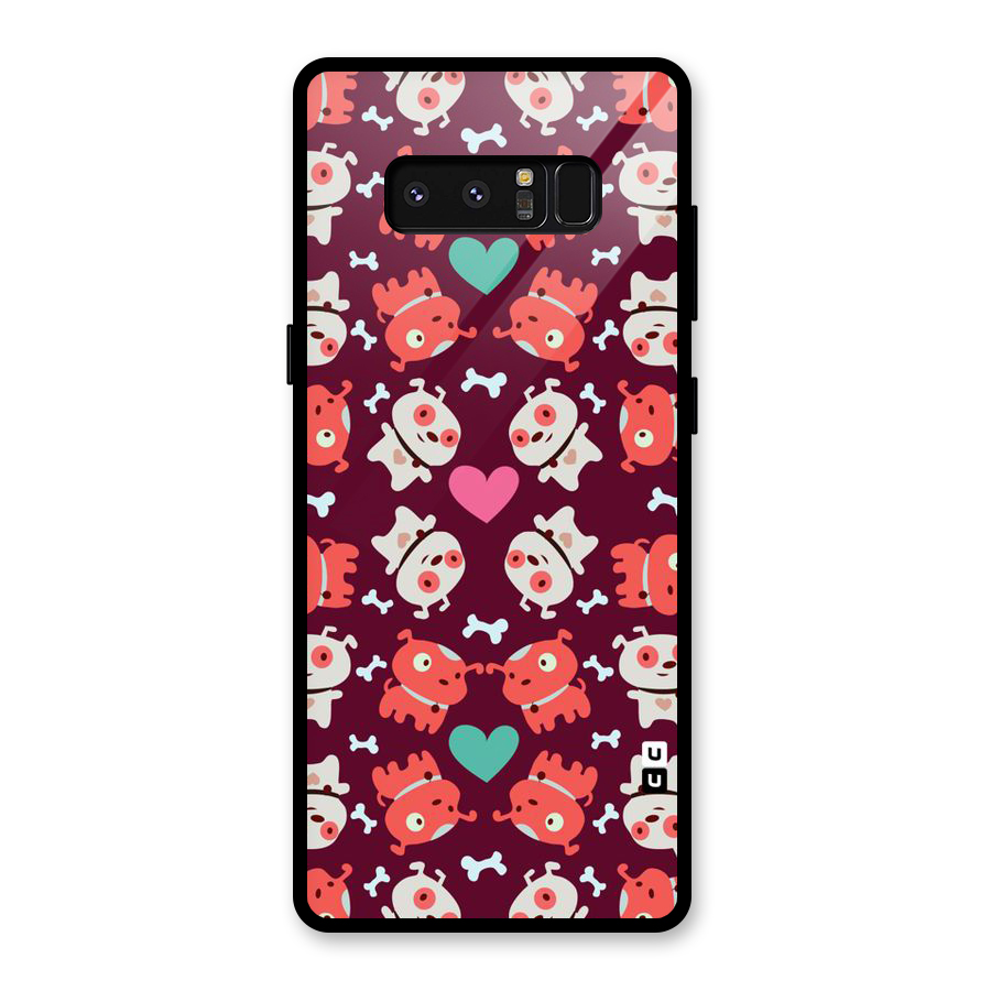 Cut Dog Design Glass Back Case for Galaxy Note 8