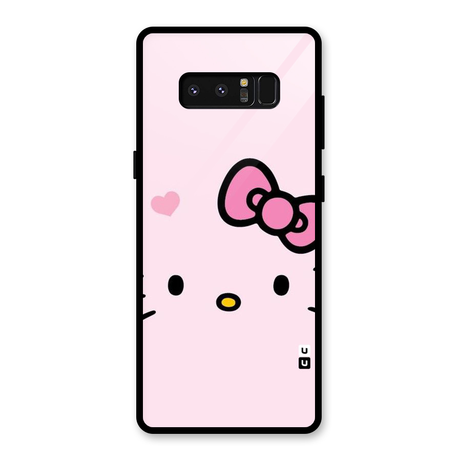Cute Bow Face Glass Back Case for Galaxy Note 8
