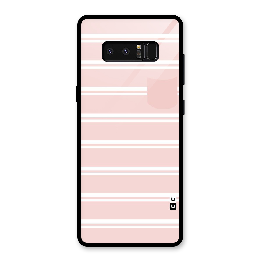 Cute Pocket Striped Glass Back Case for Galaxy Note 8