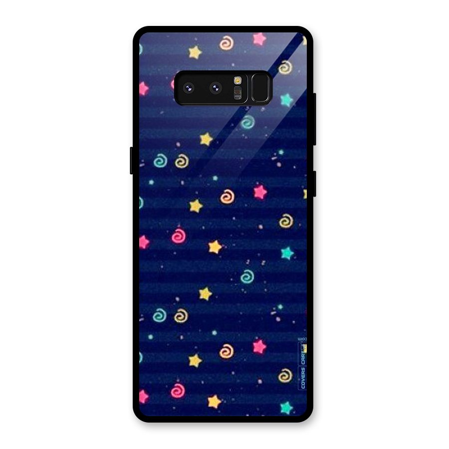 Cute Stars Design Glass Back Case for Galaxy Note 8
