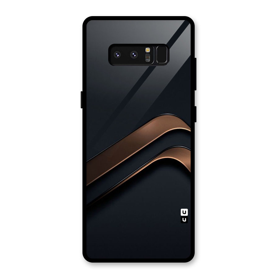 Dark Gold Stripes Glass Back Case for Galaxy Note 8
