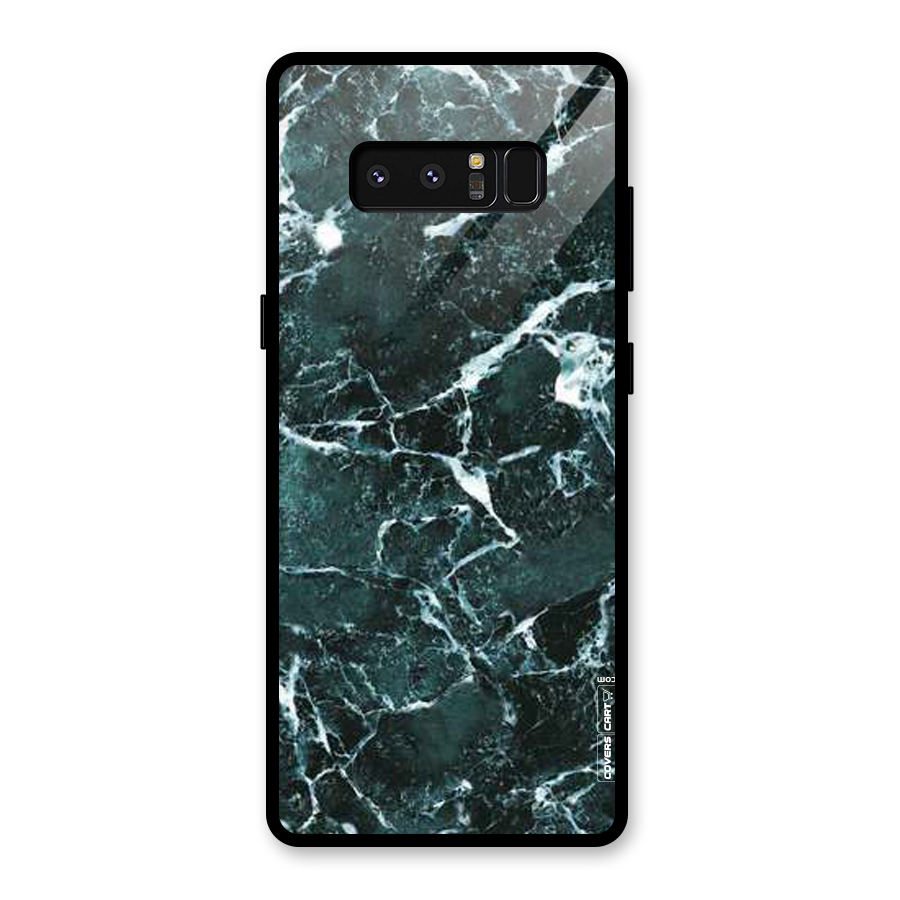 Dark Green Marble Glass Back Case for Galaxy Note 8