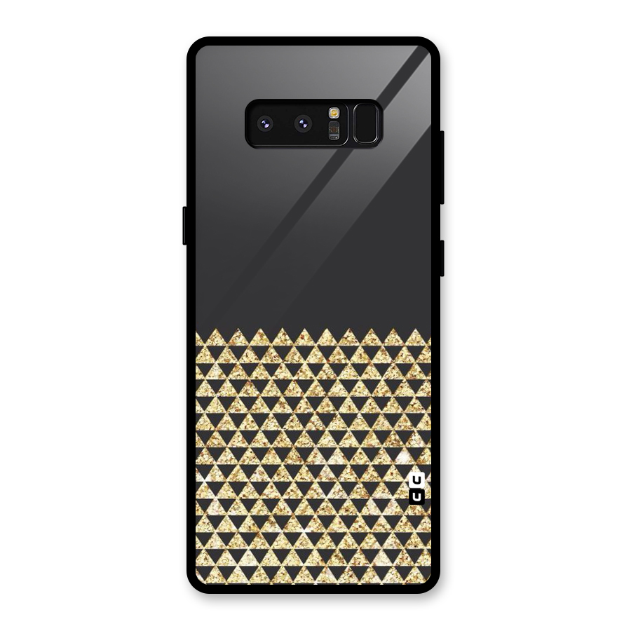 Dark Grey Golden Triangles Glass Back Case for Galaxy Note 8