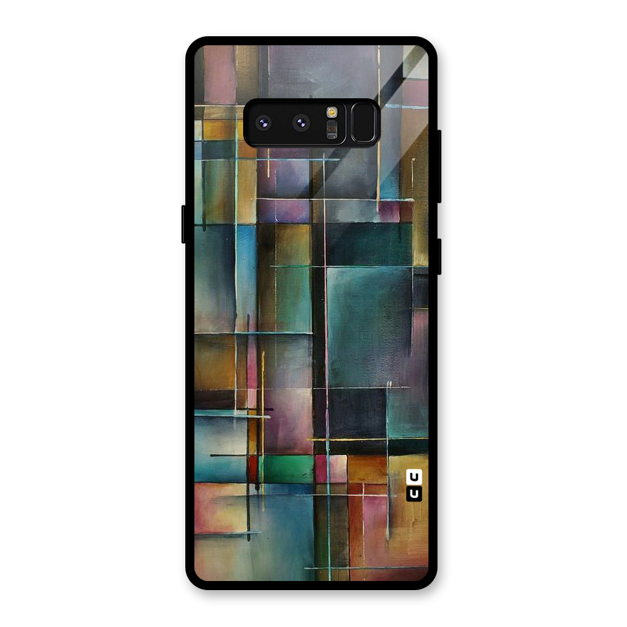 Dark Square Shapes Glass Back Case for Galaxy Note 8