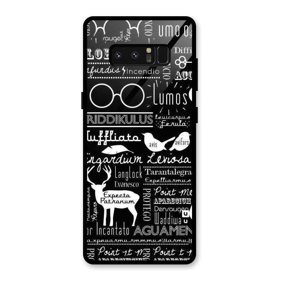 Deer Key Spell Glass Back Case for Galaxy Note 8
