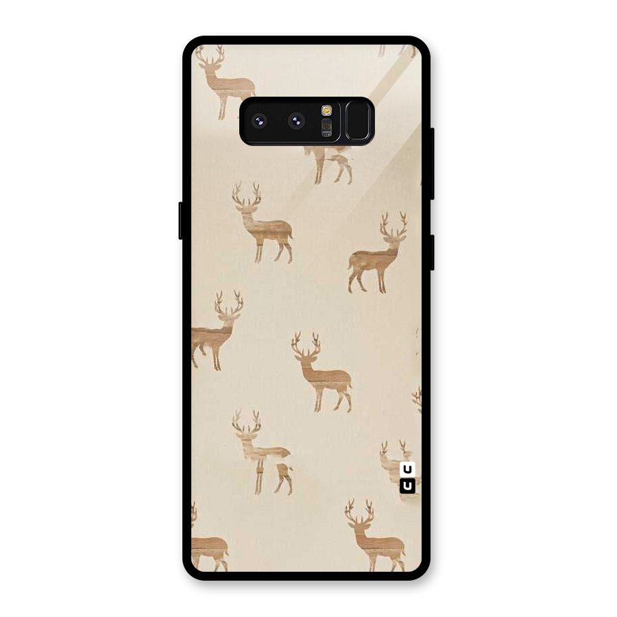 Deer Pattern Glass Back Case for Galaxy Note 8
