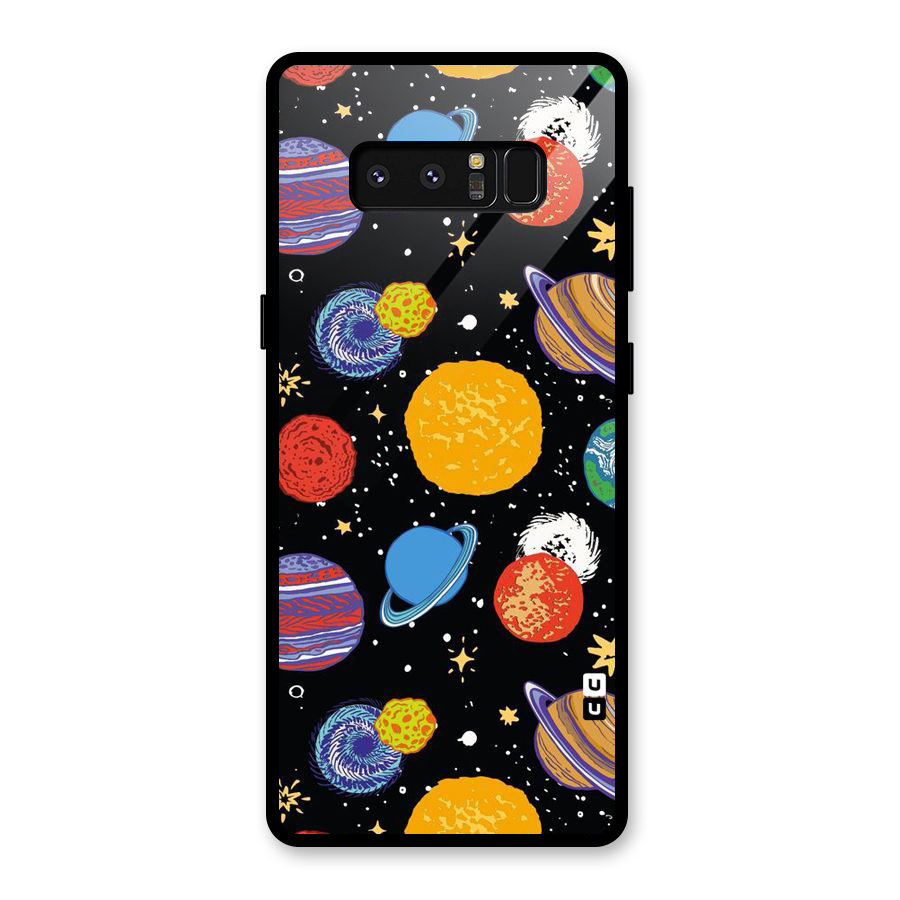 Designer Planets Glass Back Case for Galaxy Note 8