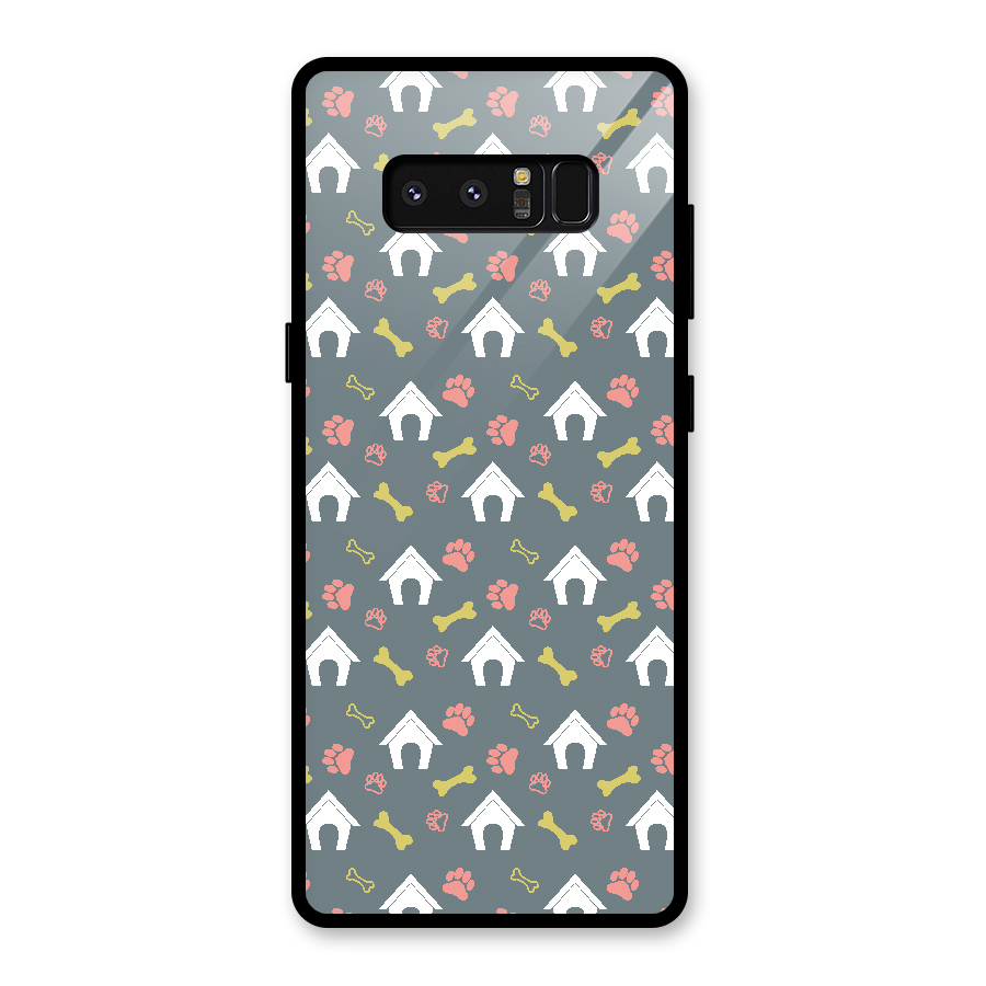 Dog Pattern Glass Back Case for Galaxy Note 8