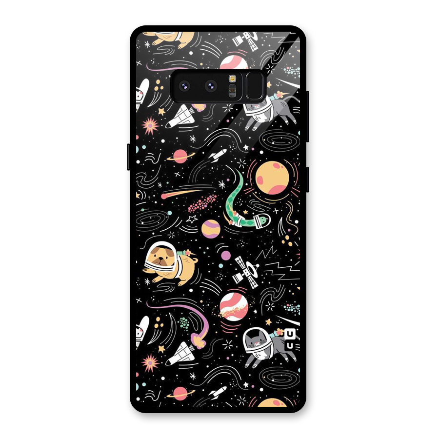 Dog Planetarium Glass Back Case for Galaxy Note 8
