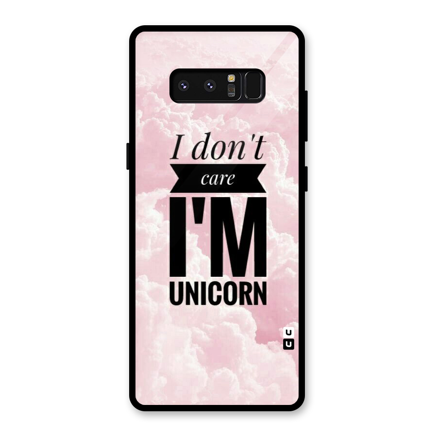 Dont Care Unicorn Glass Back Case for Galaxy Note 8