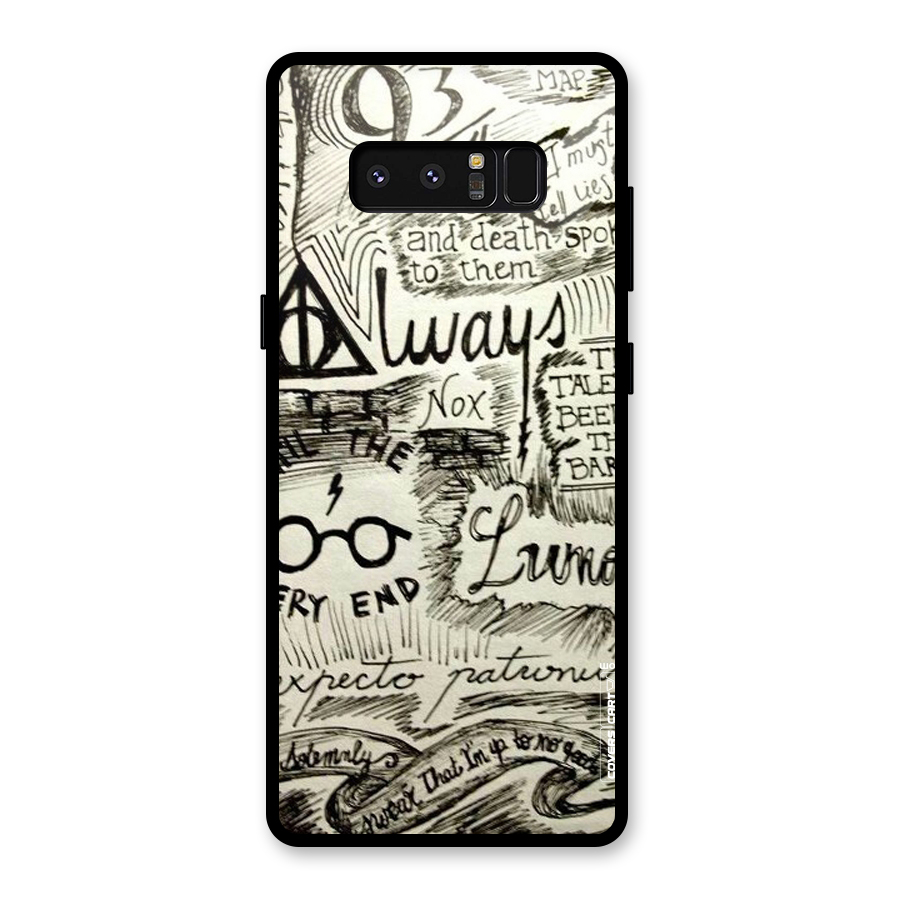 Doodle Art Glass Back Case for Galaxy Note 8