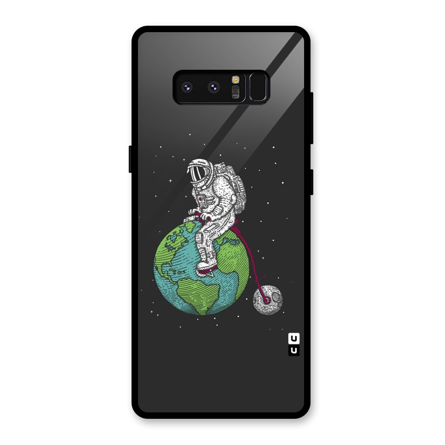 Earth Space Doodle Glass Back Case for Galaxy Note 8