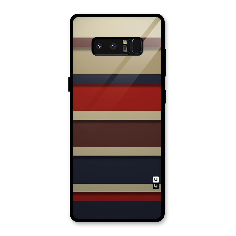 Elegant Stripes Pattern Glass Back Case for Galaxy Note 8
