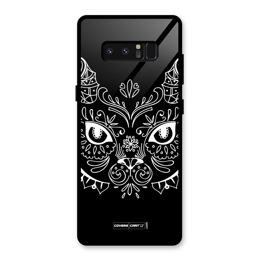 Ethnic Cat Design Glass Back Case for Galaxy Note 8