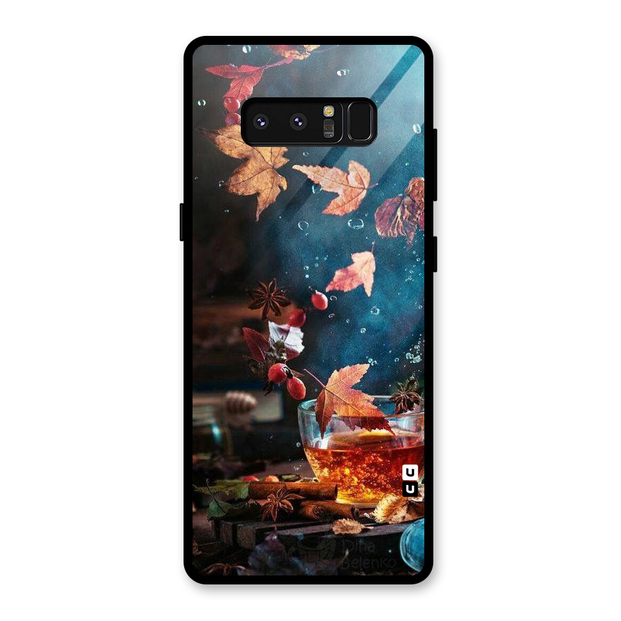 Falling Leaves Tea Glass Back Case for Galaxy Note 8