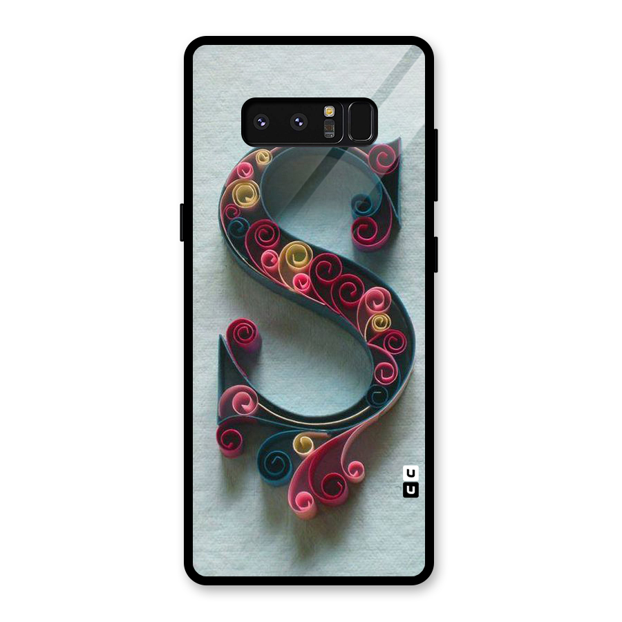 Floral Alphabet Glass Back Case for Galaxy Note 8