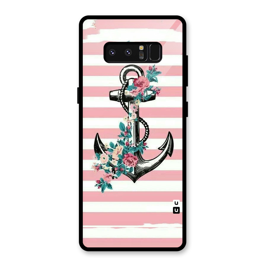 Floral Anchor Glass Back Case for Galaxy Note 8