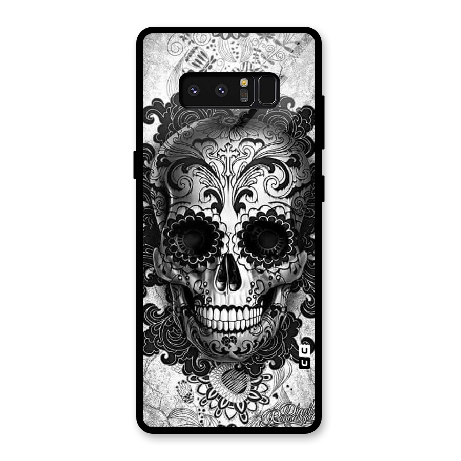 Floral Ghost Glass Back Case for Galaxy Note 8