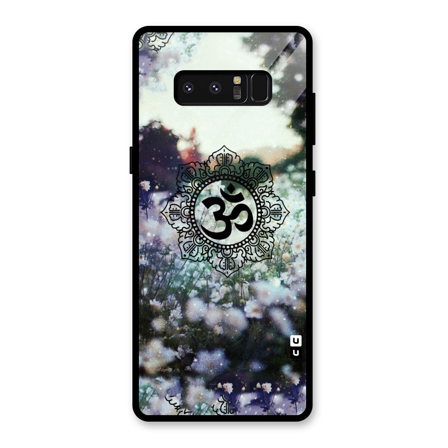 Floral Pray Glass Back Case for Galaxy Note 8