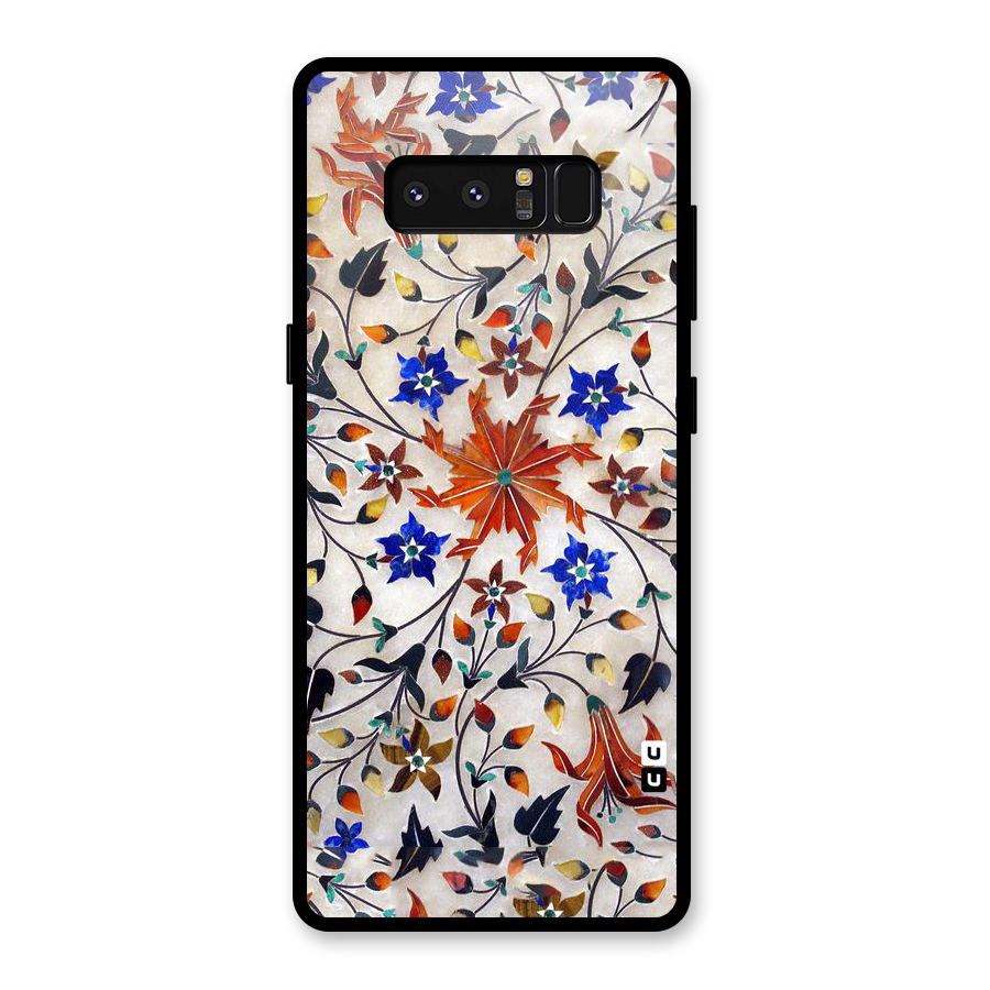 Floral Vintage Bloom Glass Back Case for Galaxy Note 8