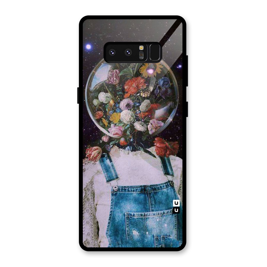 Flower Face Glass Back Case for Galaxy Note 8