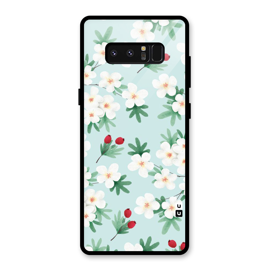 Flowers Pastel Glass Back Case for Galaxy Note 8