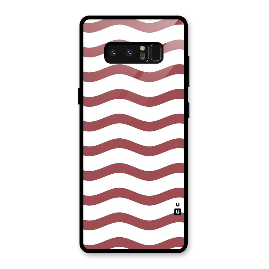 Flowing Stripes Red White Glass Back Case for Galaxy Note 8