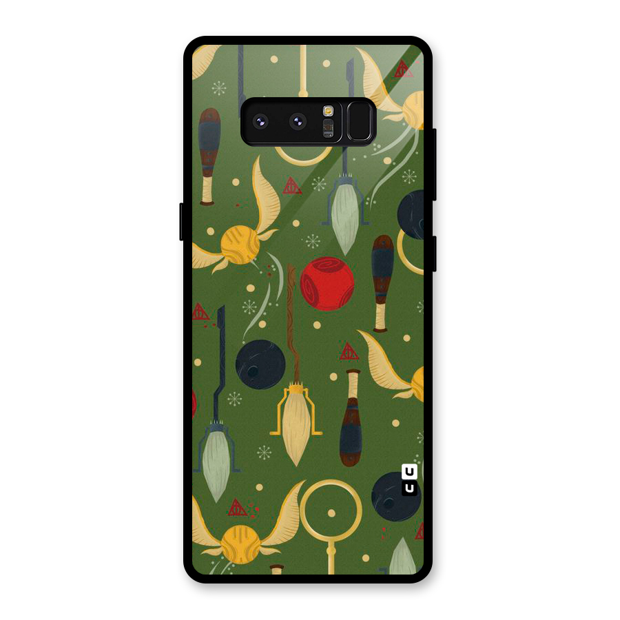 Flying Ball Pattern Glass Back Case for Galaxy Note 8